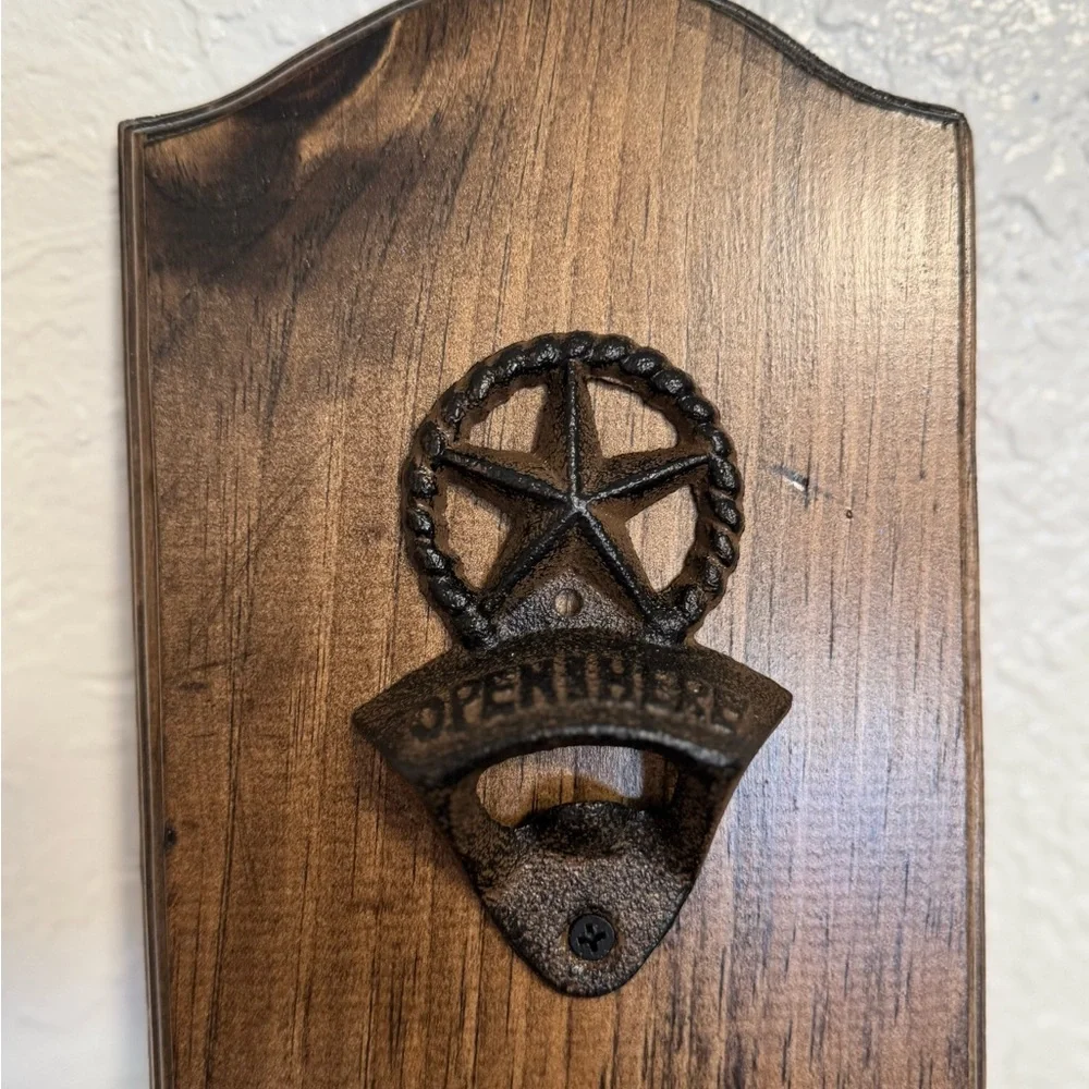 Rustic Brown Wall Bottle Opener
